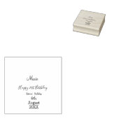 Happy 21st Birthday green add name monogram brown  Rubberstempel (Gestempeld)