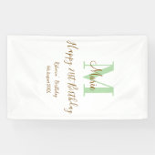 Happy 21st Birthday green add name monogram brown  Spandoek (Horizontaal)