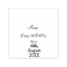 Happy 21st Birthday green add name monogram brown  Zelfinktende Stempel