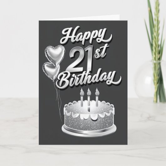 Happy 21st Birthday Kaart (Voorkant)