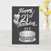 Happy 21st Birthday Kaart (Gele Bloem)