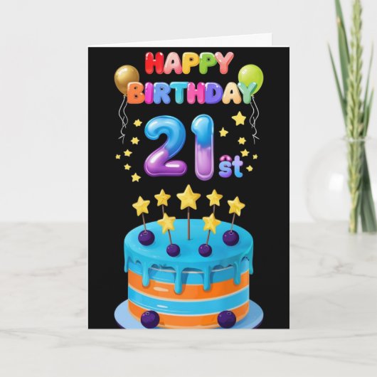Happy 21st Birthday Kaart (Voorkant)