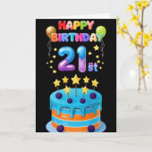 Happy 21st Birthday Kaart (Gele Bloem)