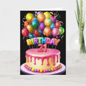 Happy 21st Birthday Kaart (Voorkant)