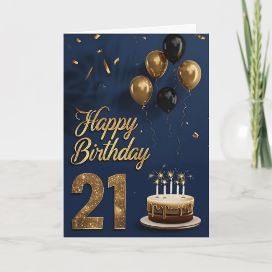 Happy 21st Birthday Kaart (Voorkant)