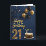 Happy 21st Birthday Kaart<br><div class="desc">Happy 21st Birthday</div>