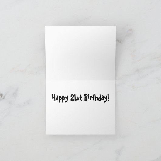 Happy 21st Birthday Kaart (Binnen)