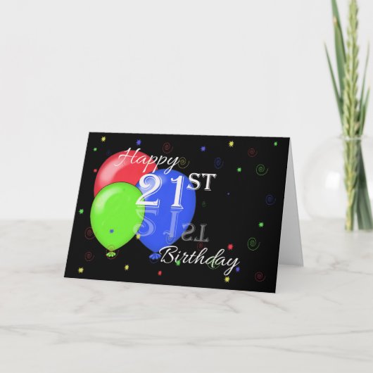Happy 21st Birthday Kaart (Voorkant)