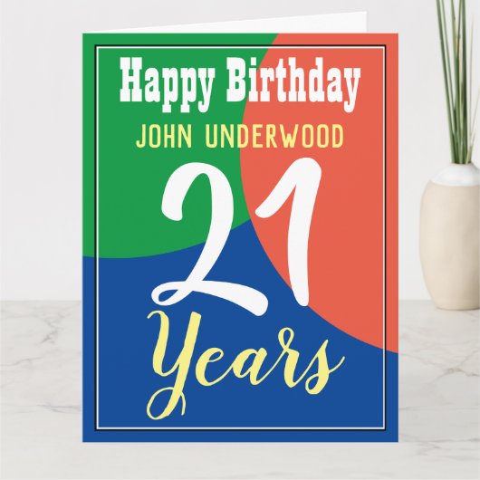 Happy 21st Birthday Kaart (Voorkant)
