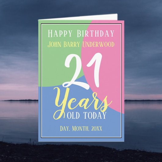 Happy 21st Birthday Kaart