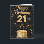 Happy 21st Birthday Kaart<br><div class="desc">Happy 21st Birthday</div>