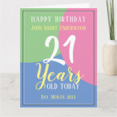 Happy 21st Birthday Kaart (Voorkant)