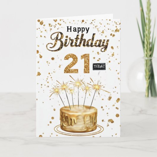 Happy 21st Birthday Kaart (Voorkant)