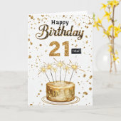 Happy 21st Birthday Kaart (Gele Bloem)