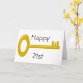 Happy 21st Birthday Kaart (Gele Bloem)