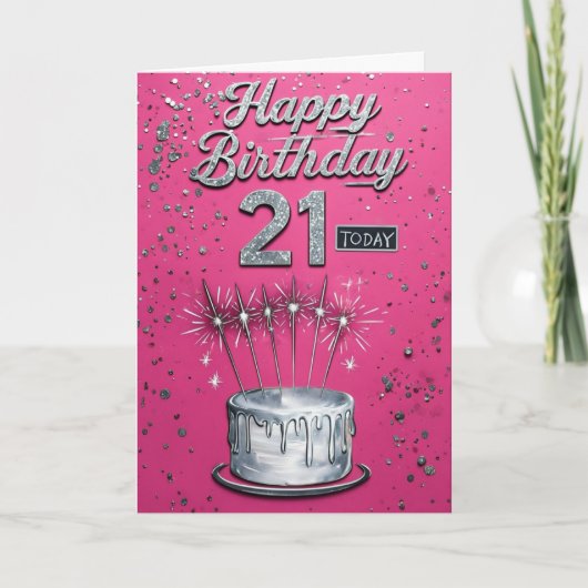Happy 21st Birthday Kaart (Voorkant)