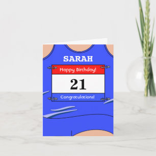 Happy 21st Birthday-kaart voor een runner Kaart