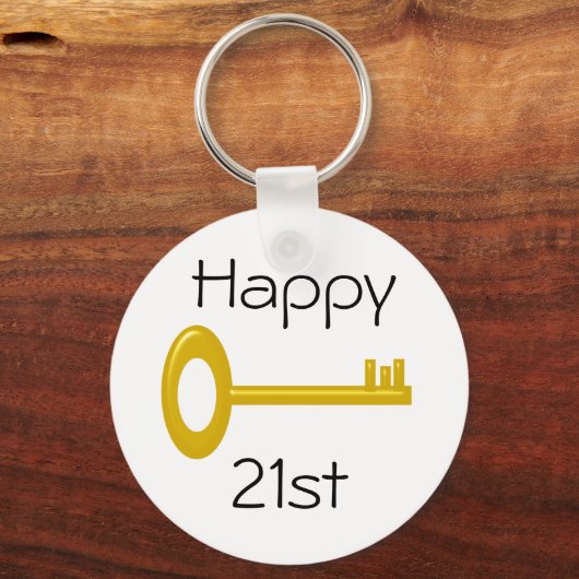 Happy 21st Birthday Keyring Sleutelhanger (Voorkant)