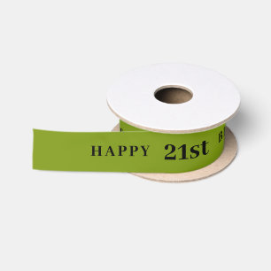 Happy 21st Birthday   Kleur van Kiwi  Satijnen Lint