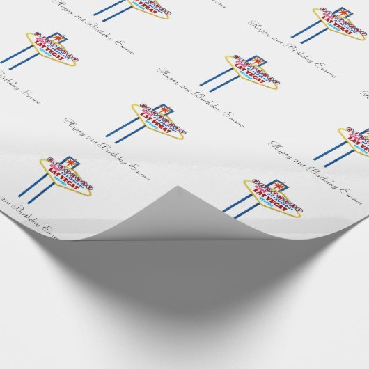 Happy 21st Birthday Las Vegas Wrapping Paper Cadeaupapier (Hoek)