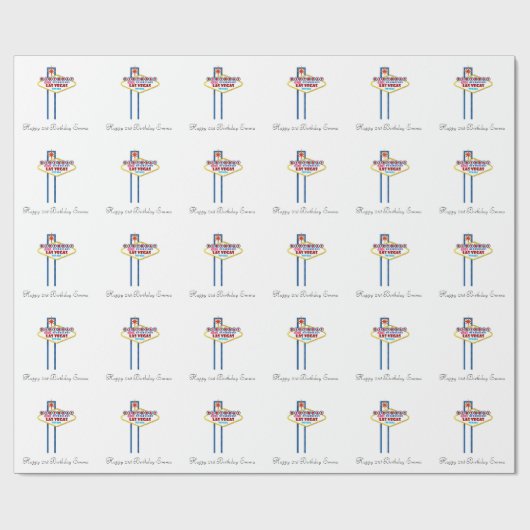 Happy 21st Birthday Las Vegas Wrapping Paper Cadeaupapier (Vlak)