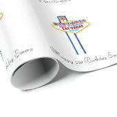 Happy 21st Birthday Las Vegas Wrapping Paper Cadeaupapier (Rol Hoek)