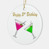 Happy 21st Birthday Martinis Keramisch Ornament (Links)