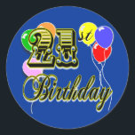 Happy 21st Birthday Merchandise Ronde Sticker<br><div class="desc">Happy 21st Birthday - Birthday design for a special 21st Birthday. Geweldig voor elke 21-jarige! Laten we de eerste zijn die zegt: "Gelukkige verjaardag"! Pas dit ontwerp door een naam toe te voegen of beweeg zelfs het afbeelding rond!</div>