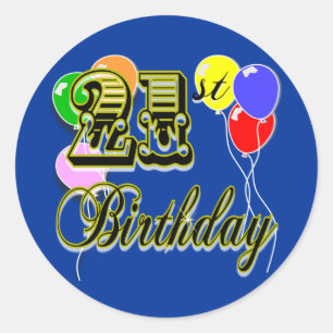 Happy 21st Birthday Merchandise Ronde Sticker