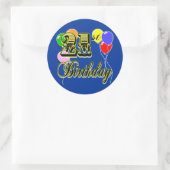 Happy 21st Birthday Merchandise Ronde Sticker (Tas)