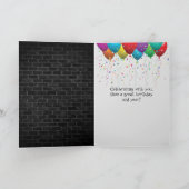 Happy 21st Birthday Neon Sign on brick Kaart (Binnen)