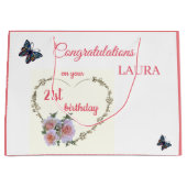 Happy 21st Birthday-ontwerp Groot Cadeauzakje (Voorkant)