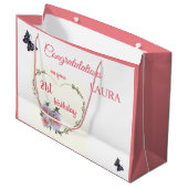 Happy 21st Birthday-ontwerp Groot Cadeauzakje (Voorkant Gekanteld)