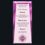 Happy 21st Birthday Pink Glitter Folie Menu<br><div class="desc">Een stijlvol menu met een roze en folie en een uniek verjaardagsnummer in glitter en gold.</div>