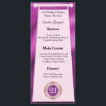 Happy 21st Birthday Pink Glitter Folie Menu<br><div class="desc">Een stijlvol menu met een roze en folie en een uniek verjaardagsnummer in glitter en gold.</div>