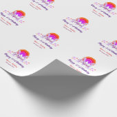 Happy 21st Birthday pink voeg naam monogram regenb Cadeaupapier (Hoek)