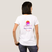 Happy 21st Birthday pink voeg naam monogram regenb T-shirt (Achterkant volledig)