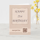 Happy 21st Birthday!QR Code Video Greeting Card. Kaart (Gele Bloem)