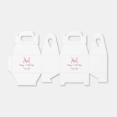 Happy 21st Birthday roze voeg naam monogram modern Bedankdoosjes (Uitgevouwen)