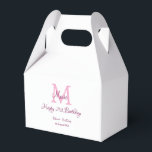 Happy 21st Birthday roze voeg naam monogram modern Bedankdoosjes<br><div class="desc">mooi design</div>