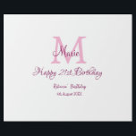 Happy 21st Birthday roze voeg naam monogram modern Cadeaupapier<br><div class="desc">mooi design</div>