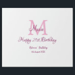 Happy 21st Birthday roze voeg naam monogram modern Cadeaupapier<br><div class="desc">mooi design</div>
