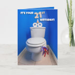 Happy 21st Birthday Toilet Potty Humor Feestdagen Kaart<br><div class="desc">Doe mee met iemand die 21 wordt,  met een grappig toilet dat gekleed is voor een feestje als je 'Happy 21st Birthday' zegt!</div>