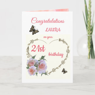Happy 21st Birthday-wenskaart Kaart