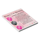Happy 21st Birthday Zuster Poem Notitieblok (Schuin)