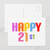 Happy 21st briefkaart (Voorkant / Achterkant)