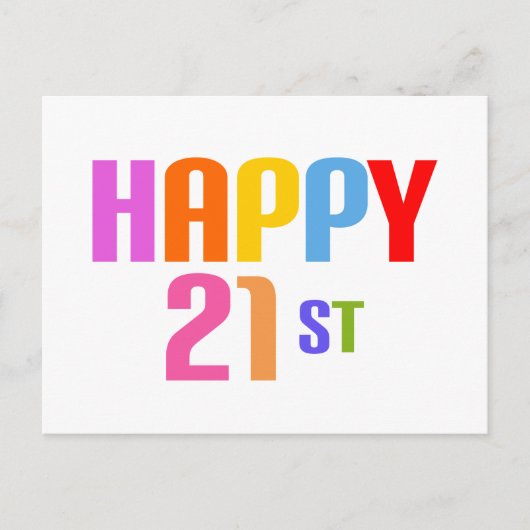Happy 21st briefkaart (Voorkant)