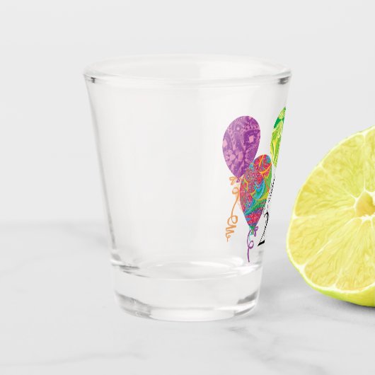Happy 21st- of Any Age Birthday-ballonnen Shot Glas (Links)