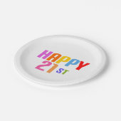 Happy 21st papieren bordje (Gekanteld)