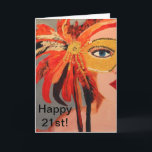 "Happy 21st" Sassy Lady Birthday-kaart Kaart<br><div class="desc">Mooie,  originele kaart.</div>